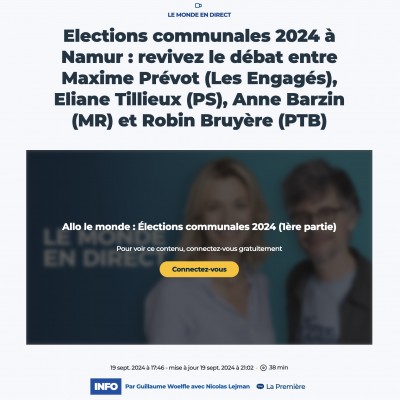 Débat RTBF 19 septembre 2024