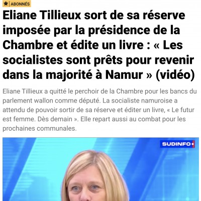 Eliane Tillieux sort de sa réserve imposée par la présidence de la Chambre et édite un livre