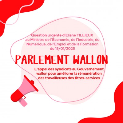 L'appel des syndicats au Gouvernement wallon pour améliorer la rémunération des travailleuses des titres-services