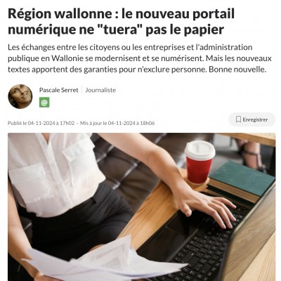 L'Avenir du 4 novembre 24 concernant mes réactions au "choc de simplification administrative" de la majorité Les Engagés-MR